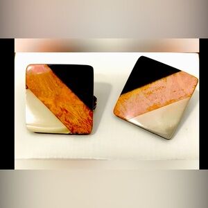 Vintage Art Deco Style Clip on Earrings